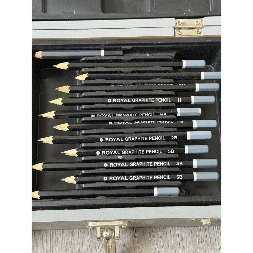 Royal & Langnickel Drawing Sketching Art Set Wood Case Graphite Charcoal Pastel